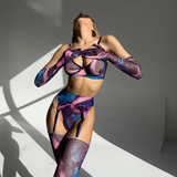 Multicolor Erotic Women's Lingerie / Sexy Female Bra Sets / Intimate Mesh Outfits - EVE's SECRETS