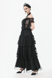 Off-Shoulder Top with Ribbon Accents and Elegant Lace Trim