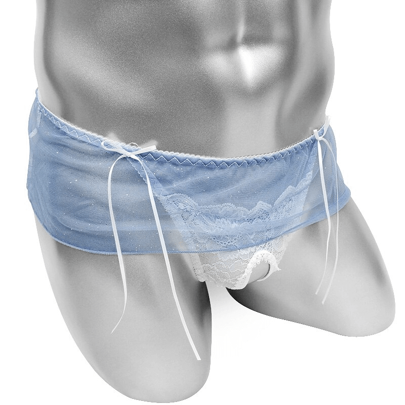 Open Crotch Panties For Men / Sexy See-Through Lingerie / Male Briefs with Low-Rise - EVE's SECRETS