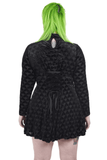 Opulent Velvet Gothic Women's Dress with Vine Cutout