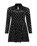Opulent Velvet Gothic Women's Dress with Vine Cutout
