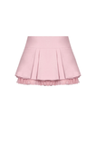 Pink Pleated Skirt with Lace and Heart Embellishments