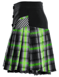 Plaid Skirt for Women with Lace Detailing and Snap Buttons