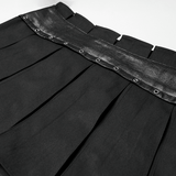 Pleated Gothic Mini Skirt with Metallic Hardware Accents