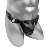 PU Leather Men's Underwear / Sexy Black Lingerie with Rivet - EVE's SECRETS