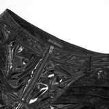 Punk Bat Wing Zip Front High Waist Alternative Shorts