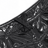 Punk Bat Wing Zip Front High Waist Alternative Shorts