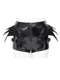 Punk Bat Wing Zip Front High Waist Alternative Shorts
