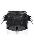 Punk Bat Wing Zip Front High Waist Alternative Shorts