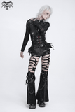 Punk Bat Wing Zip Front High Waist Alternative Shorts
