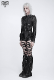 Punk Bat Wing Zip Front High Waist Alternative Shorts