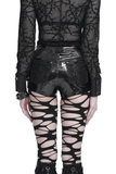 Punk Bat Wing Zip Front High Waist Alternative Shorts
