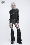 Punk Bat Wing Zip Front High Waist Alternative Shorts
