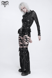 Punk Bat Wing Zip Front High Waist Alternative Shorts