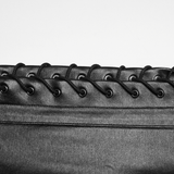 Punk Black Vegan Leather Leggings with Side Lacing Up