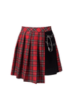 Punk-Chic Asymmetric Plaid Mini Skirt for Women