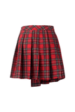 Punk-Chic Asymmetric Plaid Mini Skirt for Women