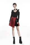 Punk-Chic Asymmetric Plaid Mini Skirt for Women