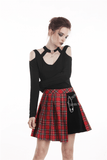 Punk-Chic Asymmetric Plaid Mini Skirt for Women