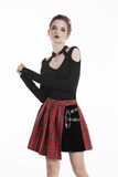 Punk-Chic Asymmetric Plaid Mini Skirt for Women