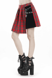 Punk-Chic Asymmetric Plaid Mini Skirt for Women