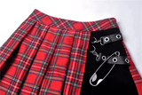 Punk-Chic Asymmetric Plaid Mini Skirt for Women