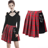 Punk-Chic Asymmetric Plaid Mini Skirt for Women