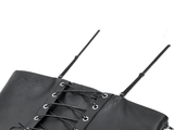 Punk Corset Top with Buckle Straps and Lace-Up Front