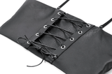 Punk Corset Top with Buckle Straps and Lace-Up Front