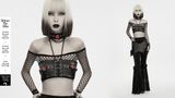 Punk Devil Eye Faux Leather Lace Up Bra Crop Top