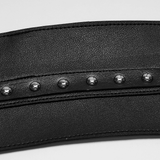 Punk Devil Eye Faux Leather Lace Up Bra Crop Top