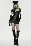 Punk Glossy Leather Long Gloves with Steel Studs