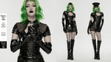 Punk Glossy Leather Long Gloves with Steel Studs