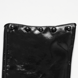 Punk Glossy Leather Long Gloves with Steel Studs