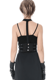 Punk Goth Strappy Chest Harness with Steel Eyelets