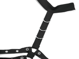Punk Goth Strappy Chest Harness with Steel Eyelets