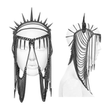 Punk Gothic Chain Headpiece with Spiked Thorn Motif