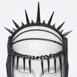 Punk Gothic Chain Headpiece with Spiked Thorn Motif