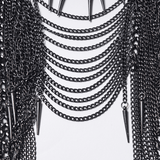 Punk Gothic Chain Headpiece with Spiked Thorn Motif