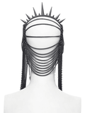 Punk Gothic Chain Headpiece with Spiked Thorn Motif