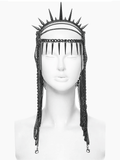 Punk Gothic Chain Headpiece with Spiked Thorn Motif