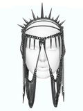 Punk Gothic Chain Headpiece with Spiked Thorn Motif