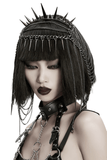 Punk Gothic Chain Headpiece with Spiked Thorn Motif