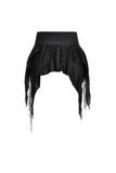 Punk Gothic Mini Skirt featuring Fishnet and Fringe Details