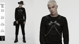 Punk Gothic PU Leather Body Harness with Metal Chains