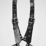 Punk Gothic PU Leather Body Harness with Metal Chains