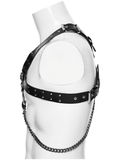 Punk Gothic PU Leather Body Harness with Metal Chains