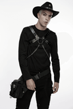 Punk Gothic PU Leather Body Harness with Metal Chains