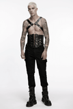 Punk Gothic PU Leather Body Harness with Metal Chains