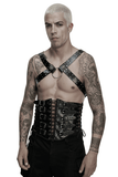 Punk Gothic PU Leather Body Harness with Metal Chains